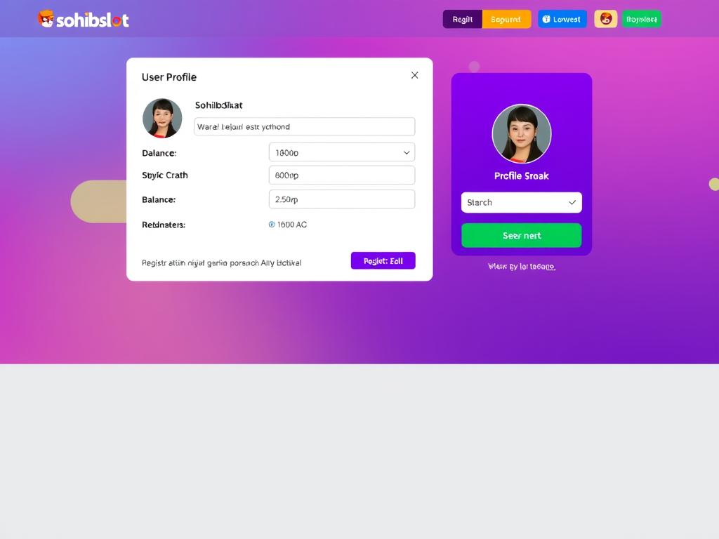 Halaman profil pengguna setelah berhasil daftar sohibslot