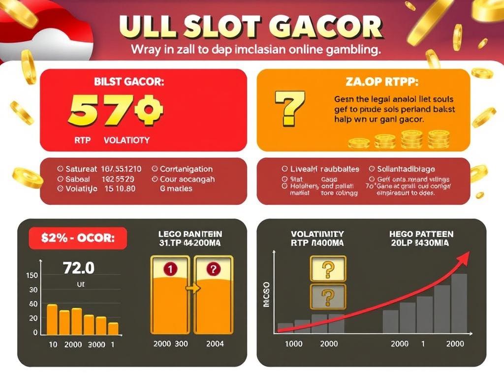 Ilustrasi konsep slot gacor dengan diagram RTP dan volatilitas