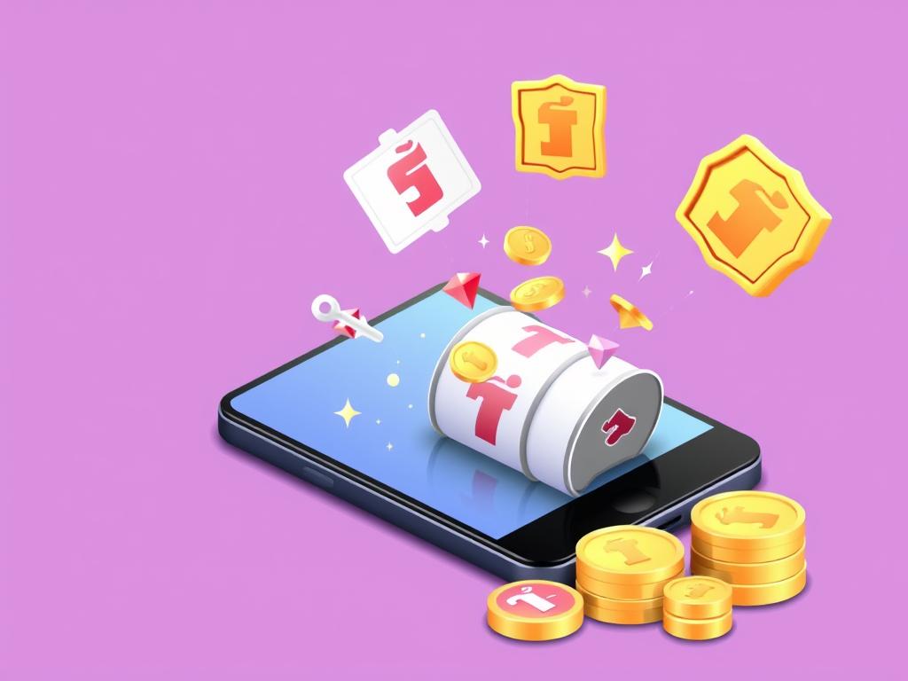 Ilustrasi konsep slot pulsa Thailand dengan smartphone dan logo provider