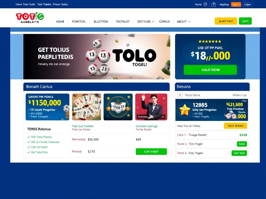Logo dan tampilan situs Togel Online C dengan fitur utama