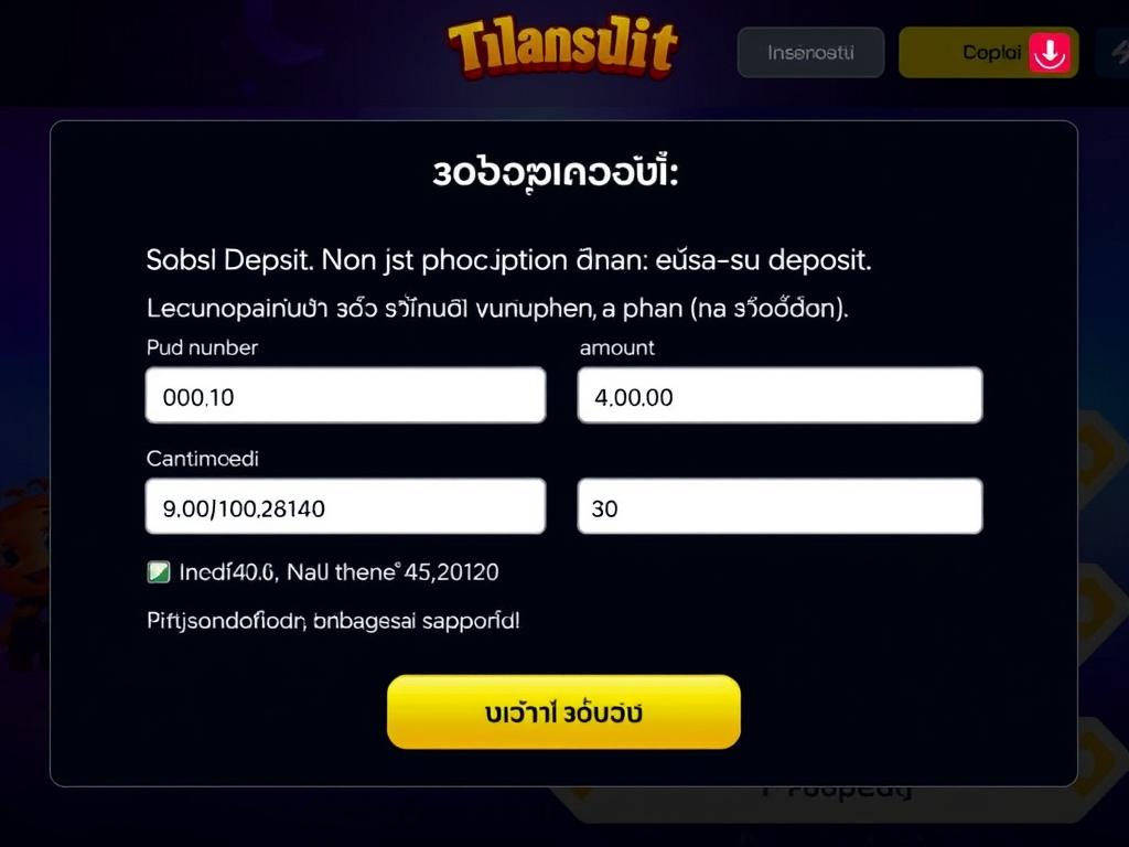 Screenshot proses deposit pulsa di platform slot Thailand