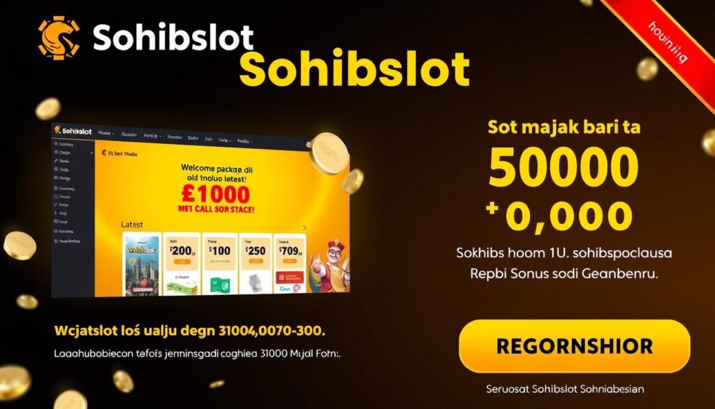 Tampilan platform Sohibslot dengan promosi bonus terbaru