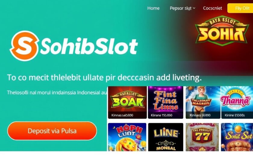Tampilan utama slot pulsa Thailand dengan logo SohibSlot