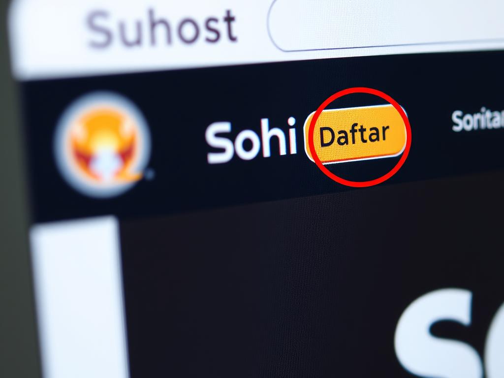 Tombol daftar sohibslot yang terletak di pojok kanan atas website