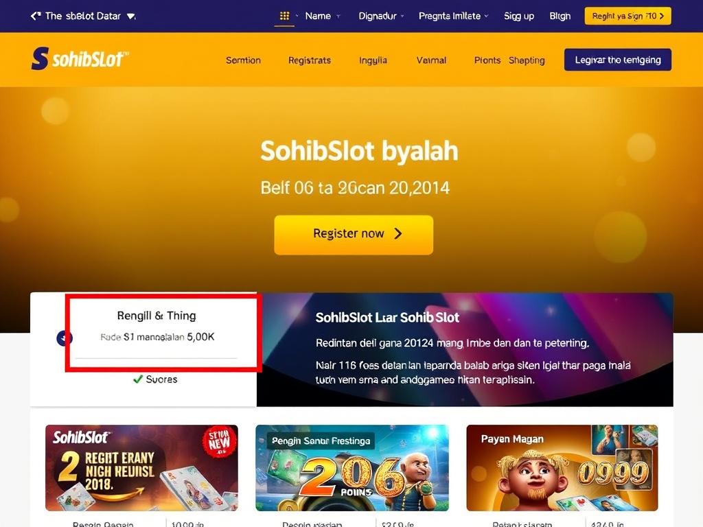 Langkah 1: Kunjungi situs resmi SohibSlot