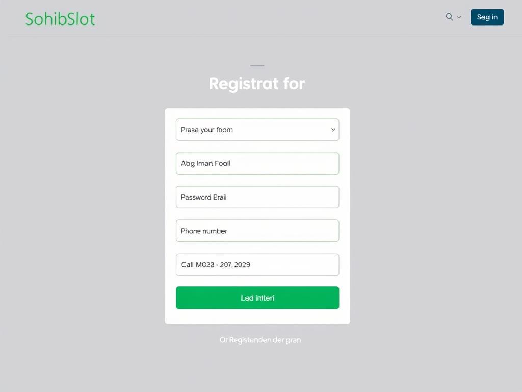 Langkah 2: Isi formulir pendaftaran di situs judi toto slot gacor SohibSlot