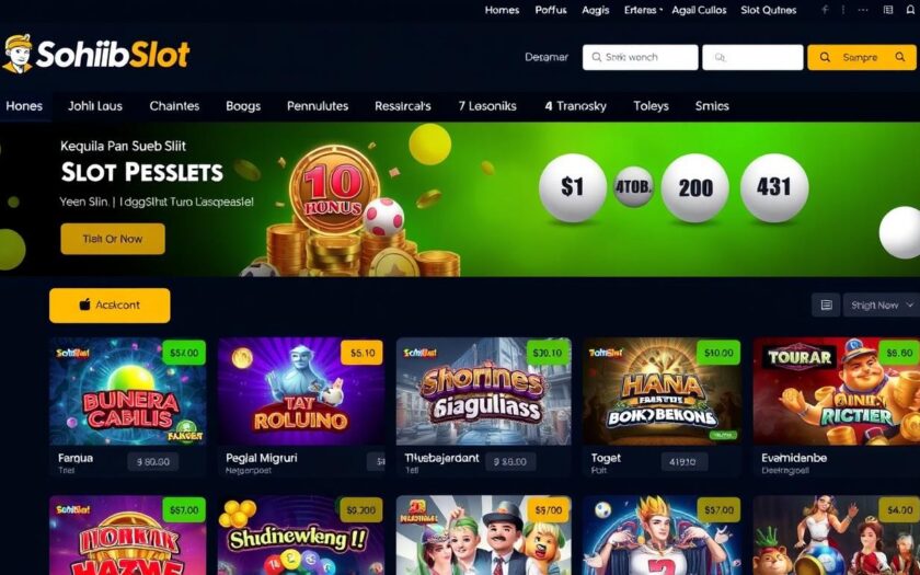 Tampilan utama situs judi toto slot gacor SohibSlot dengan berbagai permainan populer